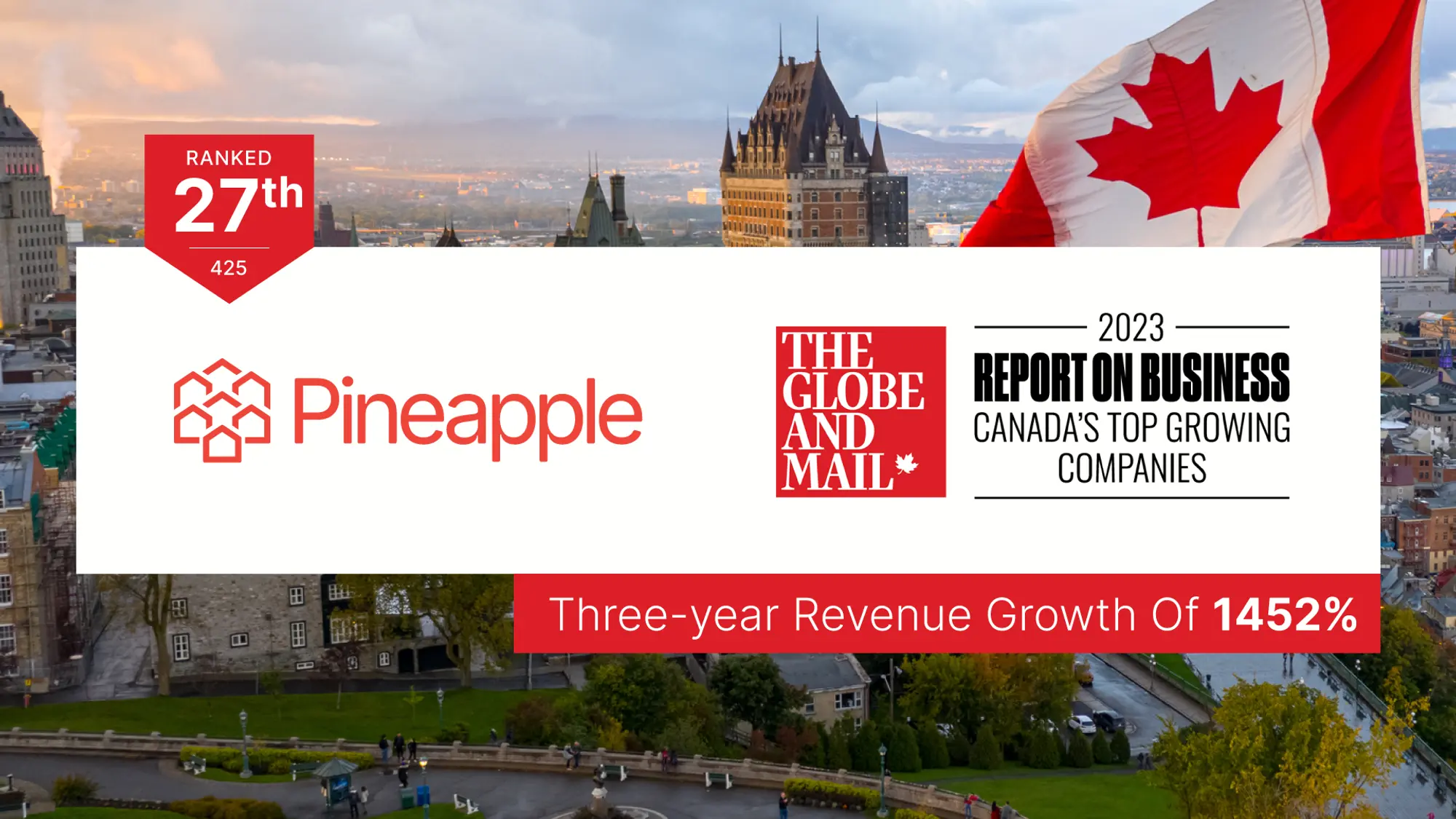Pineapple Recognized as One of Canada’s Top-Growing Companies 